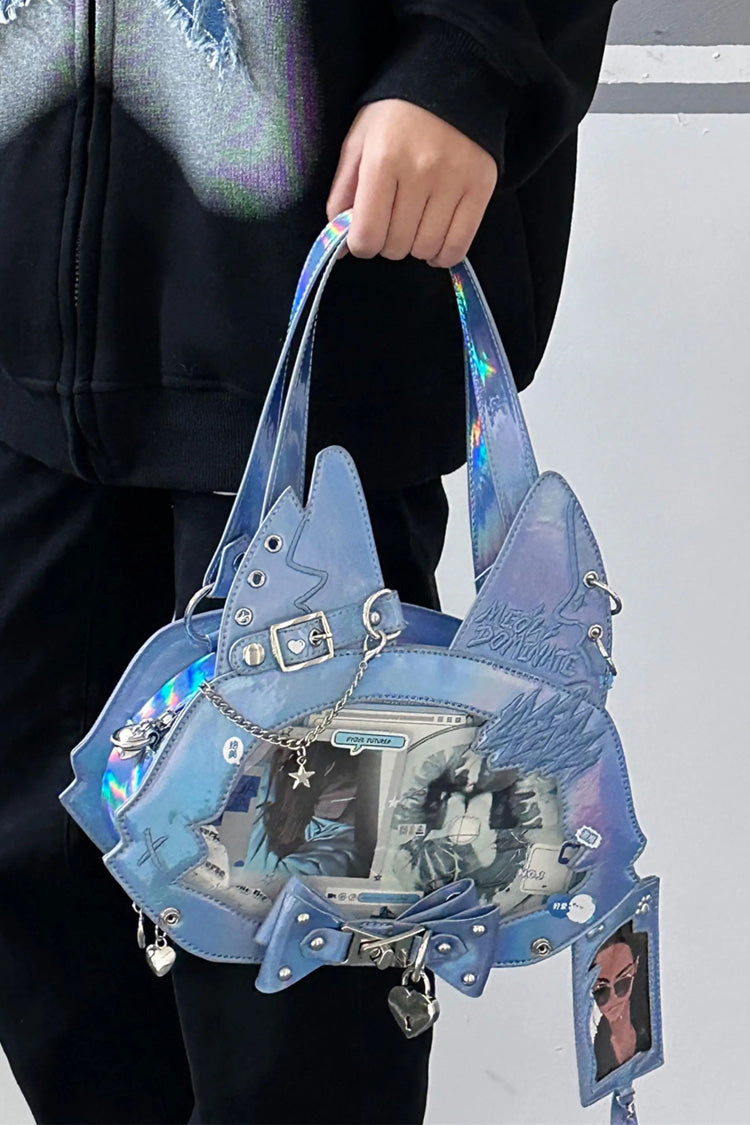 Domineering Cat Cat Ears Print Bowknot Gothic Lolita Crossbody Bag 9 Colors
