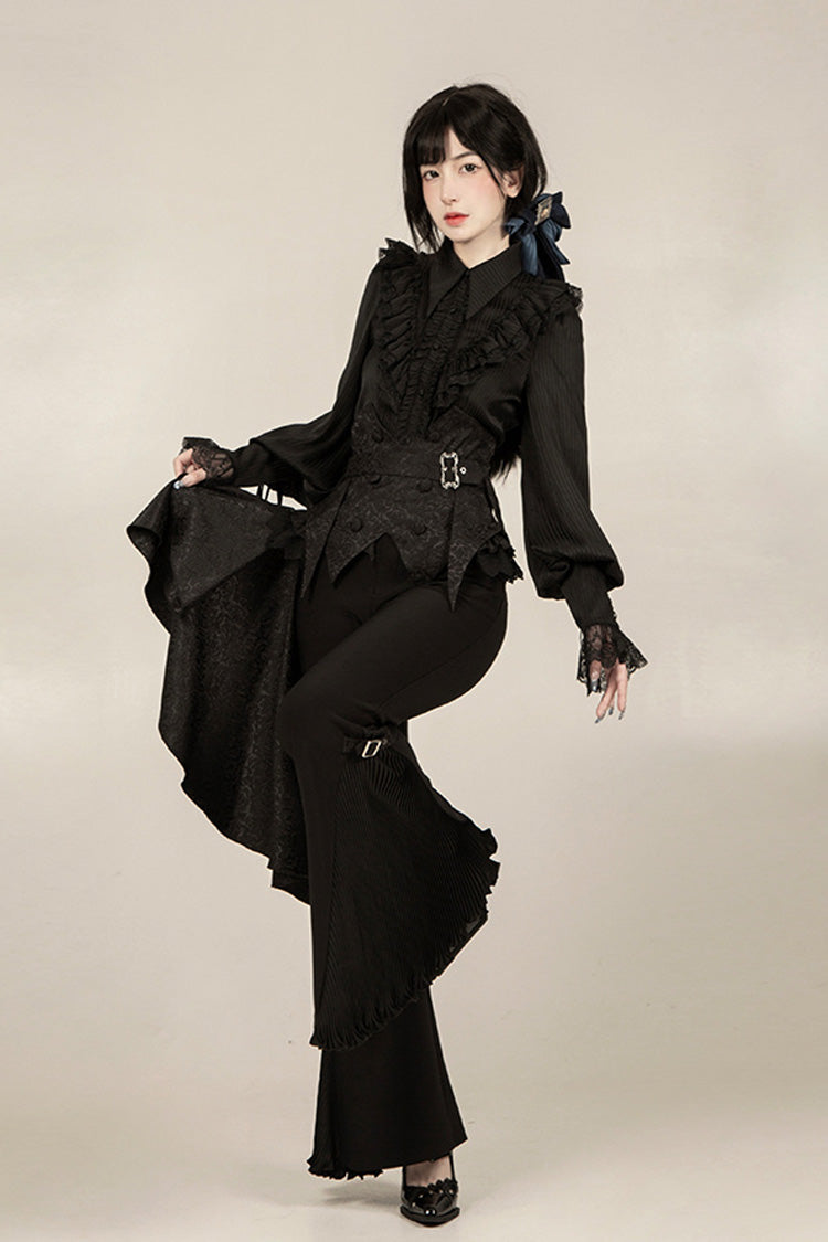 Black Gold Hunter Long Sleeves Pirate Style Gothic Long Pants