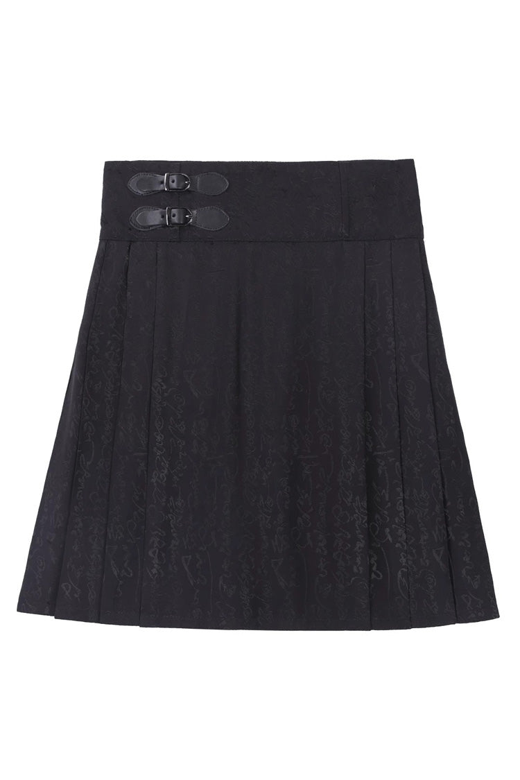 Multi-Color Walking With The Demon Print Asymmetric Gothic Chinese Style Ouji Lolita Skirt