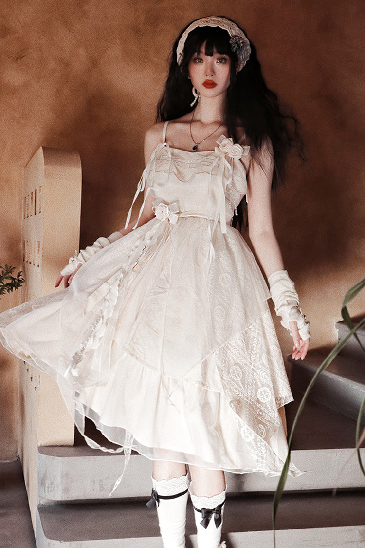 Champagne Ruffle Bowknot Sweet Elegant Princess Lolita Jsk Dress