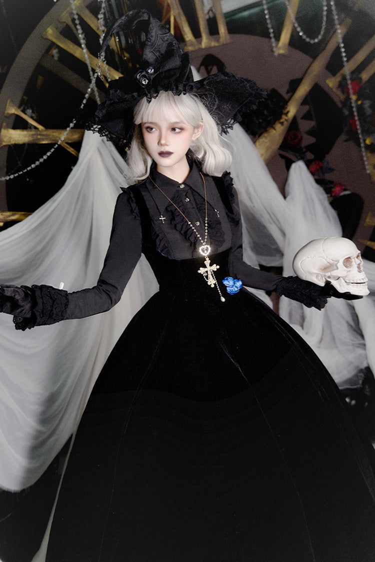 Night Poems Embroidery Fishbone Gothic Lolita Corset Dress 2 Colors