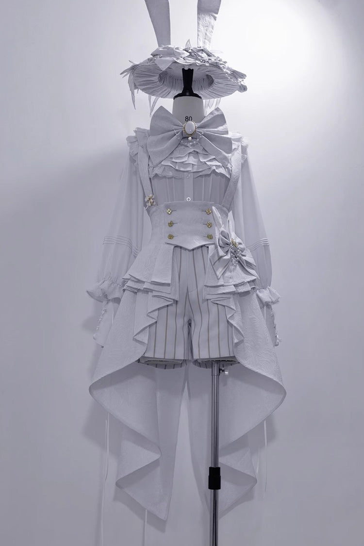 White Rabbit Theater Striped Print Ouji Fashion Handsome Lolita Shorts