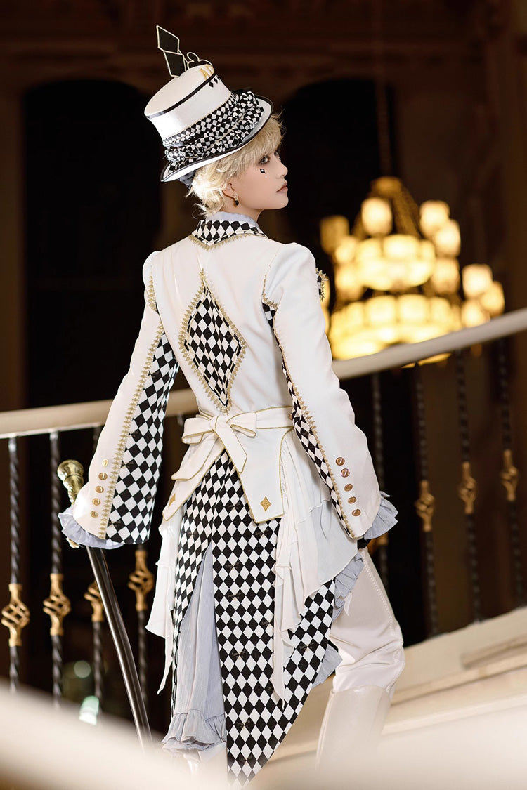 White Immortal Lost Alice Plaid Print Elegant Ouji Fashion Lolita Coat