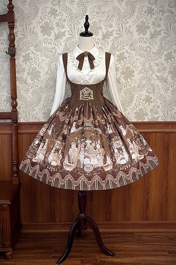 Doll's House Print Ruffle Embroidery Short Version Sweet Lolita Jsk Dress 2 Colors