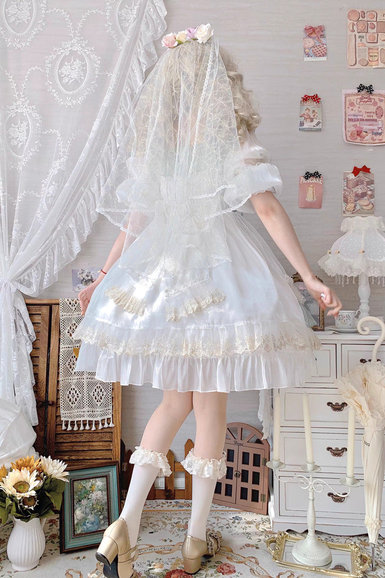 Green Spring of Boliya Long Sleeves Multi-Layered Ruffle Bowknot Lace Lace-Up Sweet Princess Lolita Dress