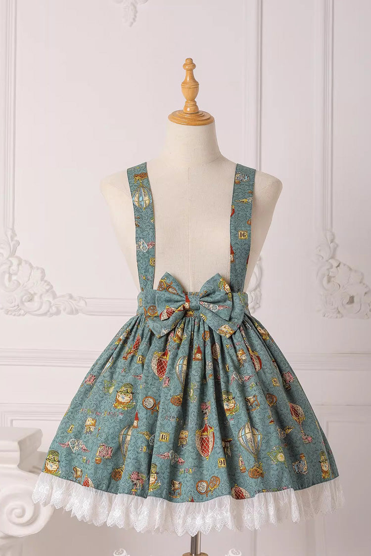 Mechanical Balloon Printed Bow Lace Sweet Lolita Jsk Dress 2 Colors