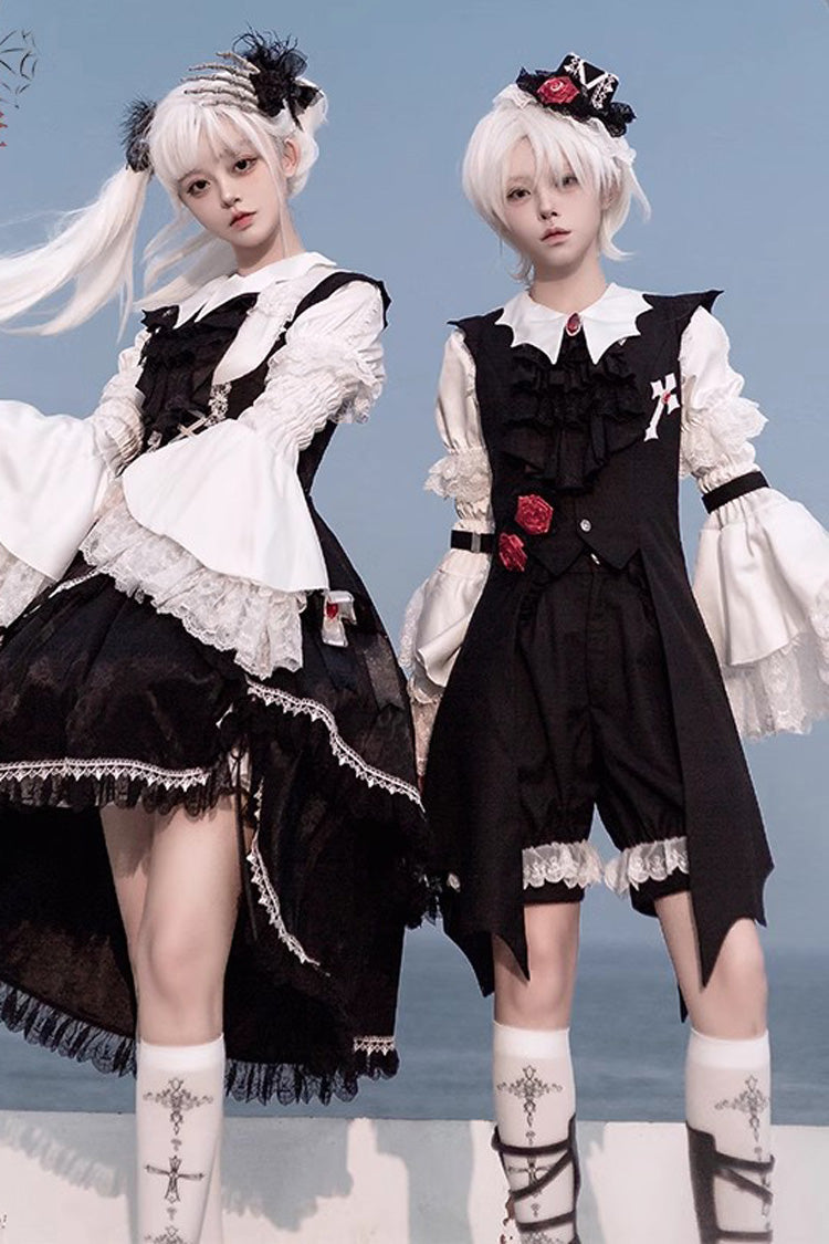 Black Night Rose Sleeveless Ouji Prince Handsome Lolita Vest