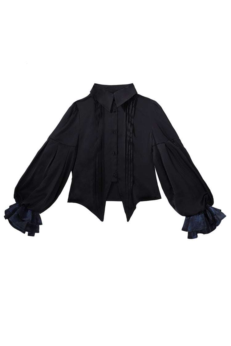 Black Deep Music Long Sleeves Gothic Elegant Ouji Lolita Four-piece Set