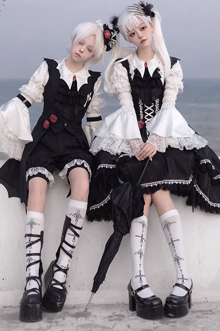Black Night Rose Sleeveless Ouji Prince Handsome Lolita Vest