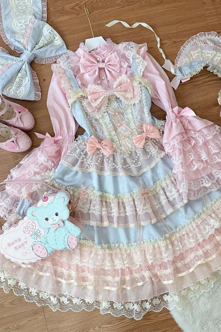 Blue Star Love Song Ruffle Hanayome Bowknot Lace Sweet Lolita Jsk Dress