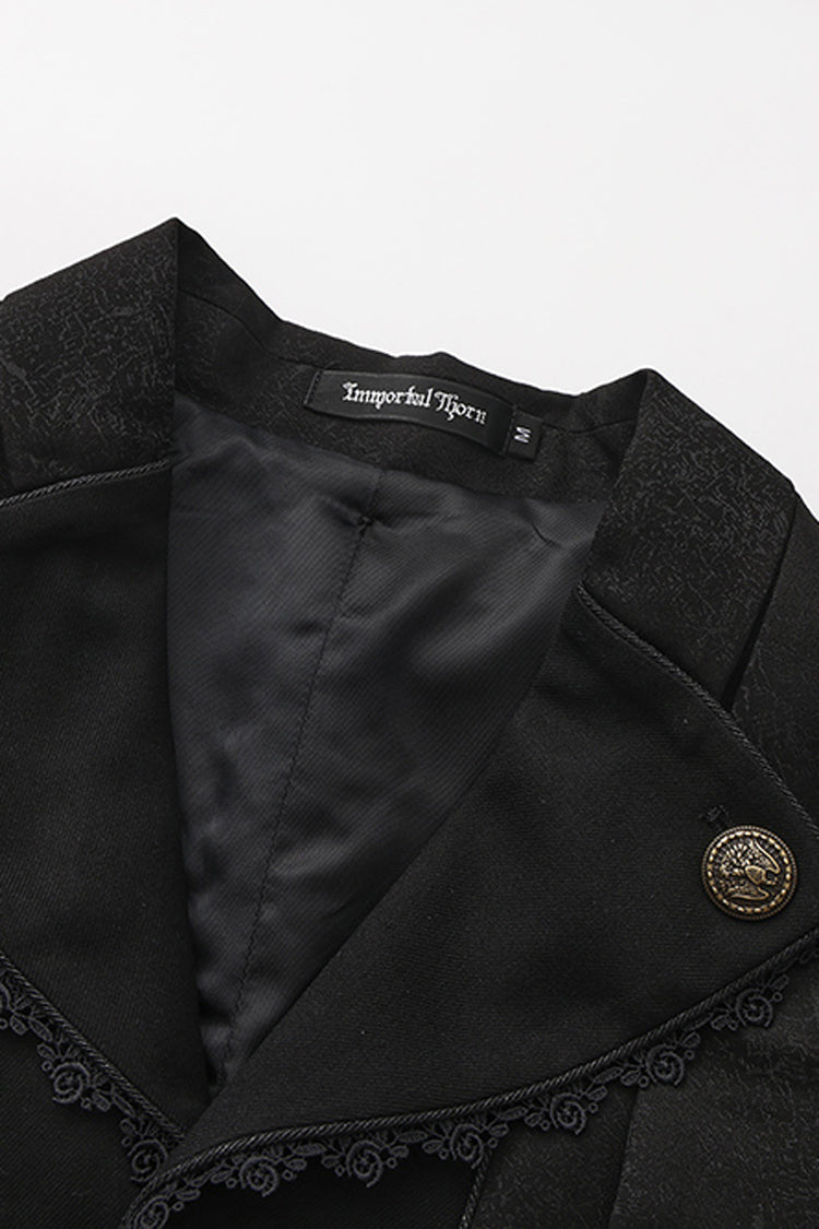 Black The Eternal Sea of Hope Long Sleeves Ouji Fashion Vintage Elegant Prince Lolita Long Coat