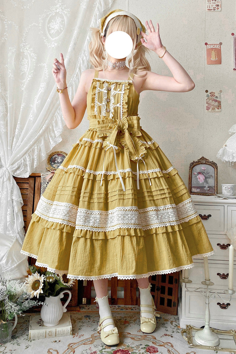 Summer Flower Tea Ruffle Bowknot Lace Sweet Lolita Jsk Dress 6 Colors