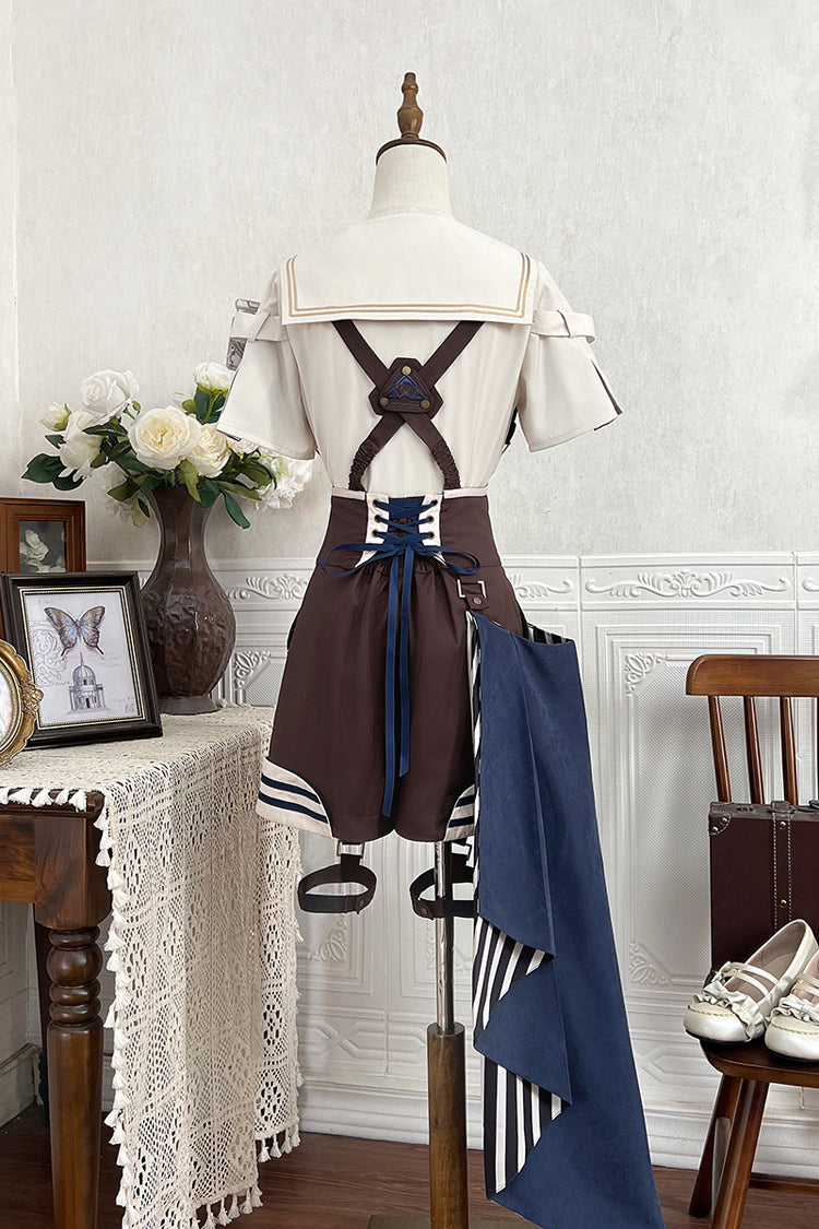 Brown Inventor of Wonderful Equipment Ouji Punk Cool Lolita Bib Shorts
