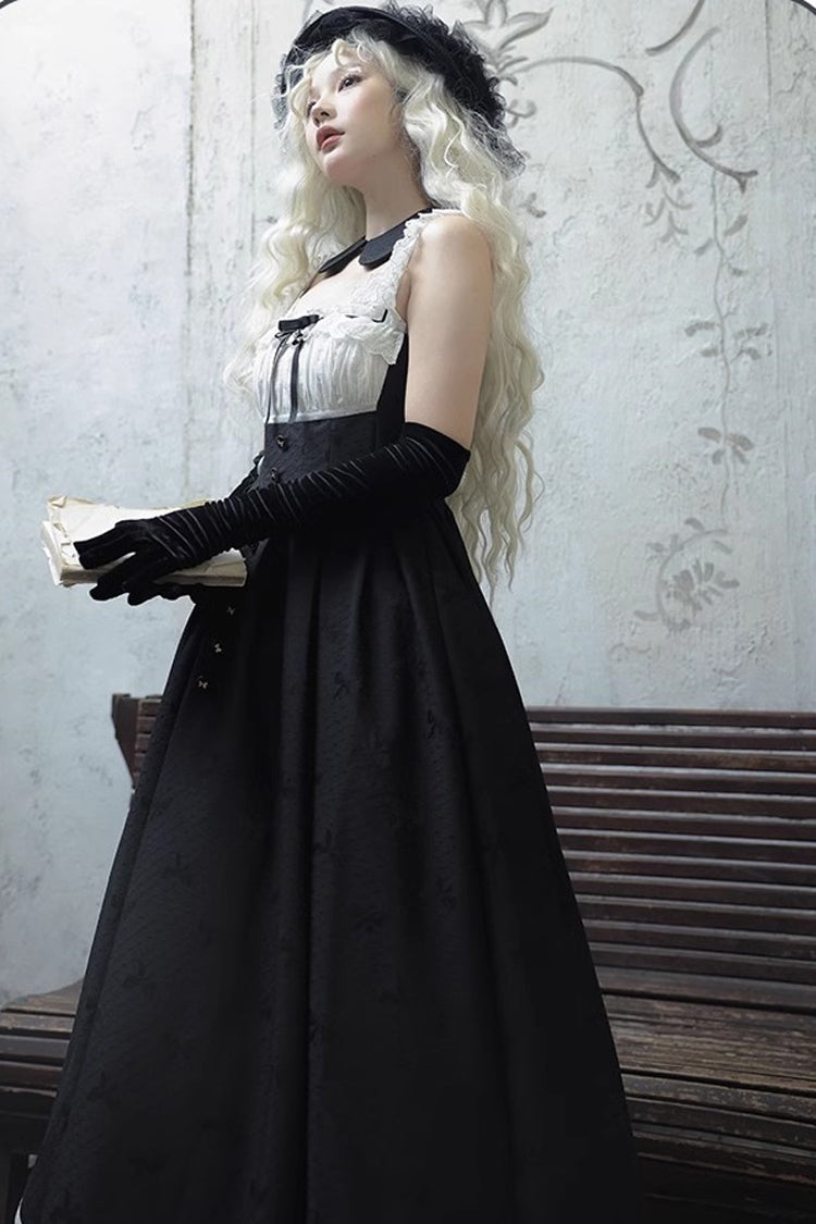 Black Swan Short Sleeves Sweet Elegant Princess Lolita Dress Long Version
