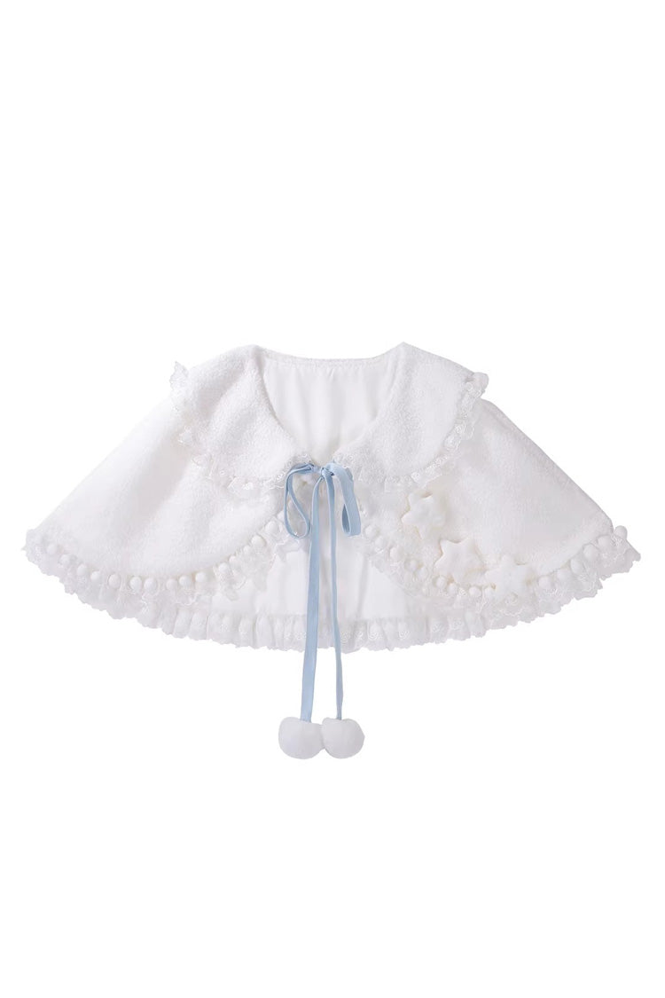 Blue Cloud Dreamland Cut-Out Embroidered Bow Lace Asymmetric Sweet Elegant Lolita Jsk Dress Set