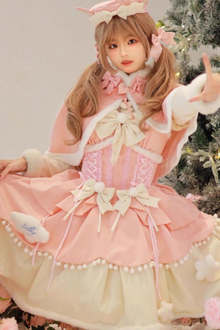 Lovely Multi-layer Bowknot Autumn and Winter Sweet Princess Lolita Jsk Dress 3 Colors