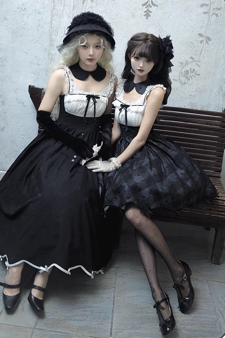 Black Swan Short Sleeves Sweet Elegant Princess Lolita Dress Long Version