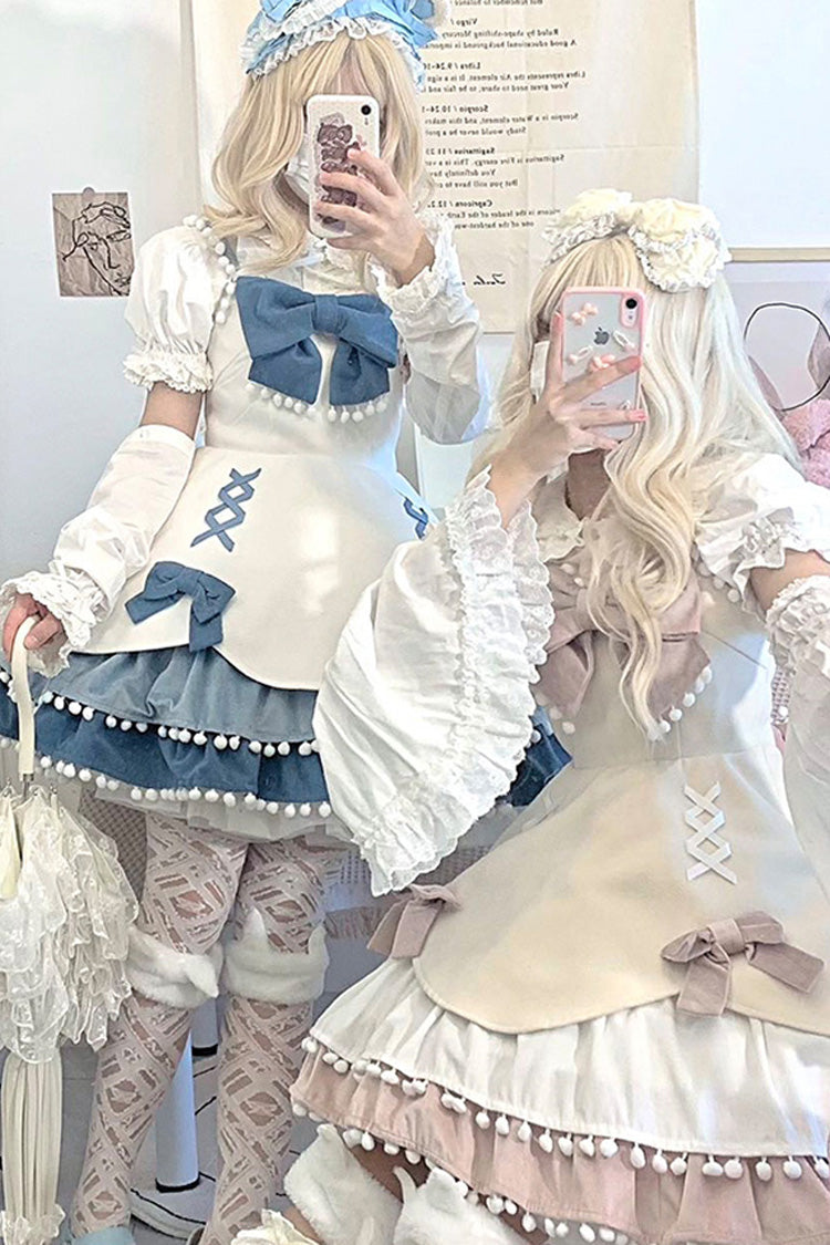 Multicolor Confession Function Series Bowknot Woolen Sweet Lolita JSK Dress 5 Colors
