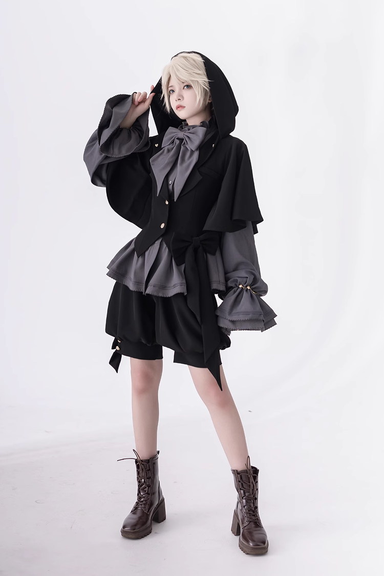 Gray Retro Cute Cool Ouji Fashion Lolita Blouse