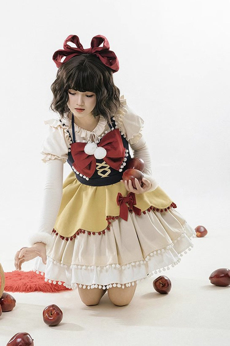 Confession Function Multi-layer Ruffle Bowknot Color Matching Autumn Winter Sweet Lolita Jsk Dress