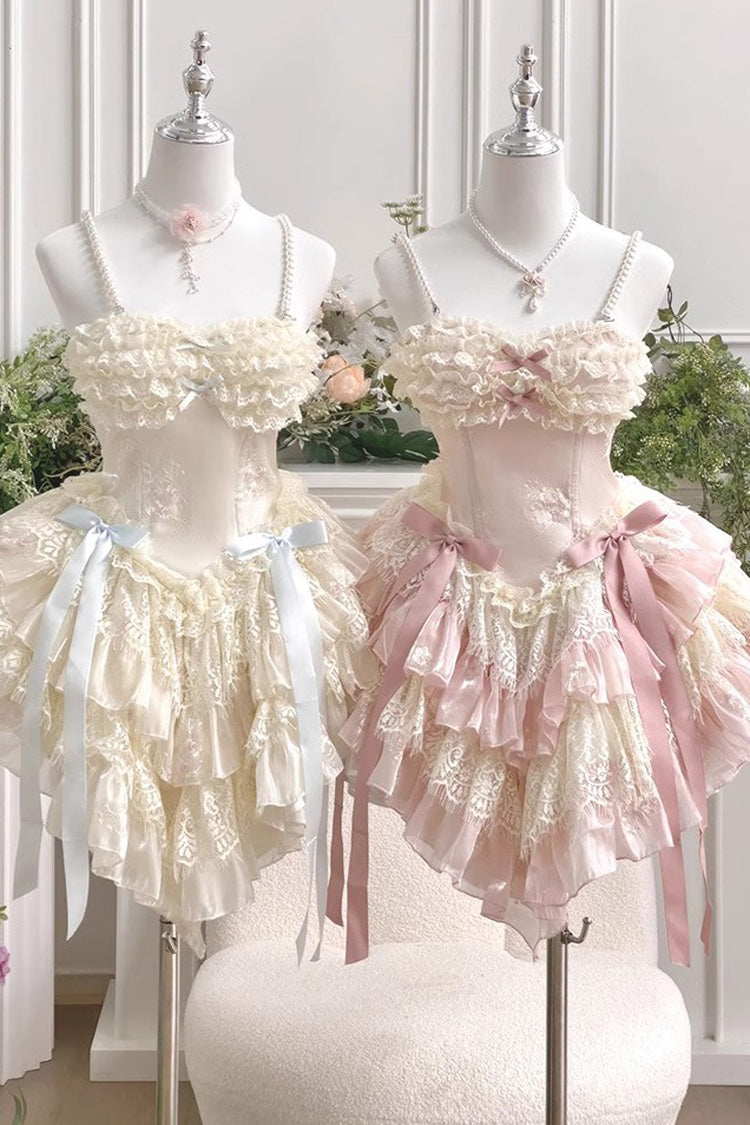 Dream of Love Multi-Layered Ruffle Bowknot Lace Sweet Lolita Dress 2 Colors