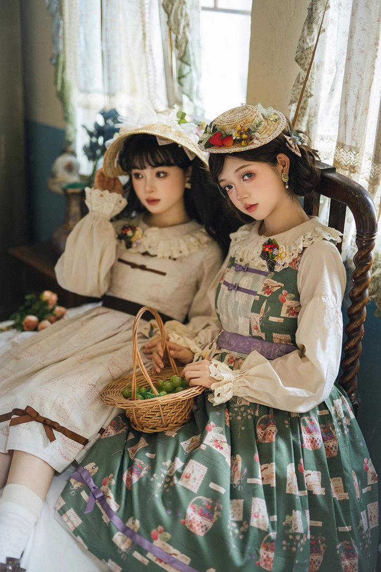 Forest Illustrated Book Watercolor Picture Book Print Sweet Elegant Lolita JSK Dress 3 Colors