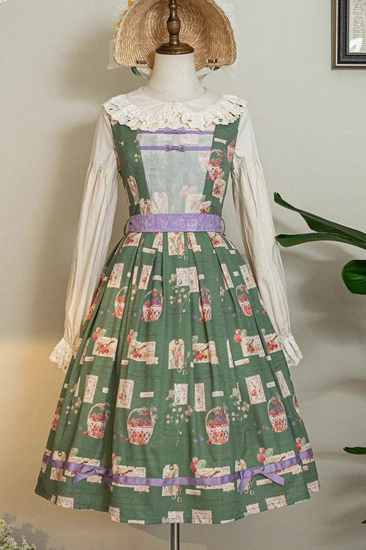 Forest Illustrated Book Watercolor Picture Book Print Sweet Elegant Lolita JSK Dress 3 Colors