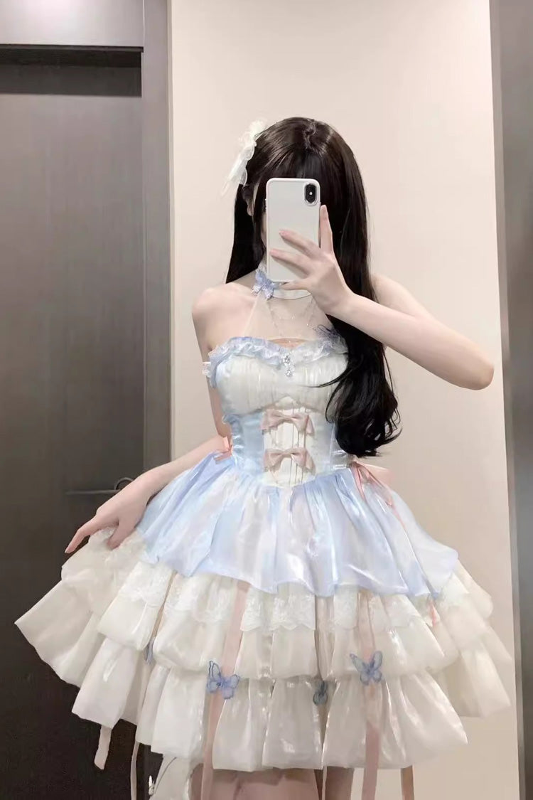 Love God's Promise Sleeveless Multi-layer Ruffle Sweet Elegant Princess Lolita Dress 3 Colors