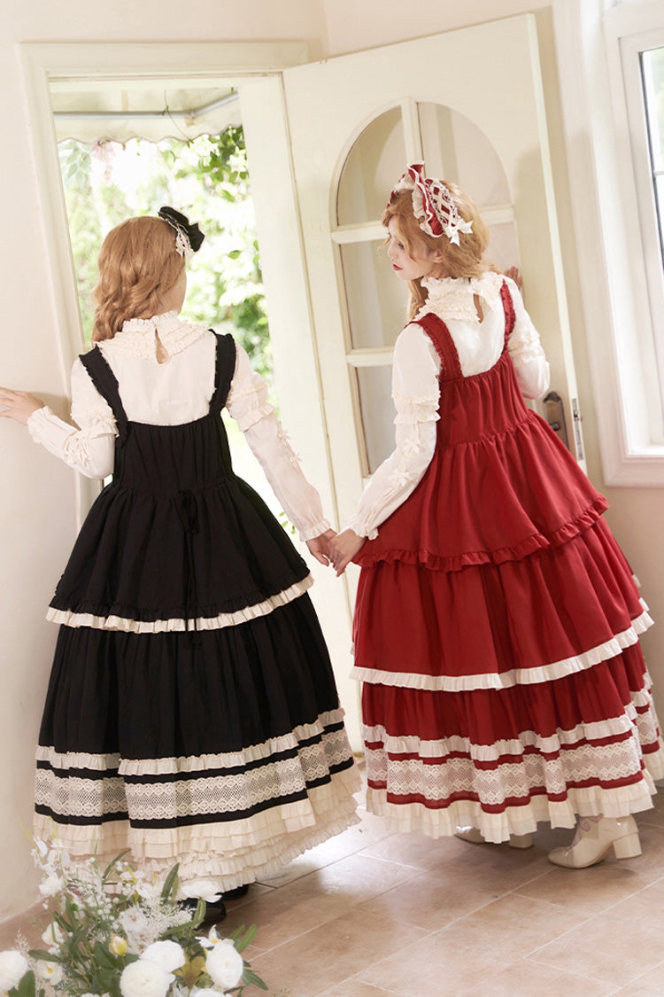 Black Lily Multi-Layered Ruffle Lace Classic Elegant Lolita Jsk Dress