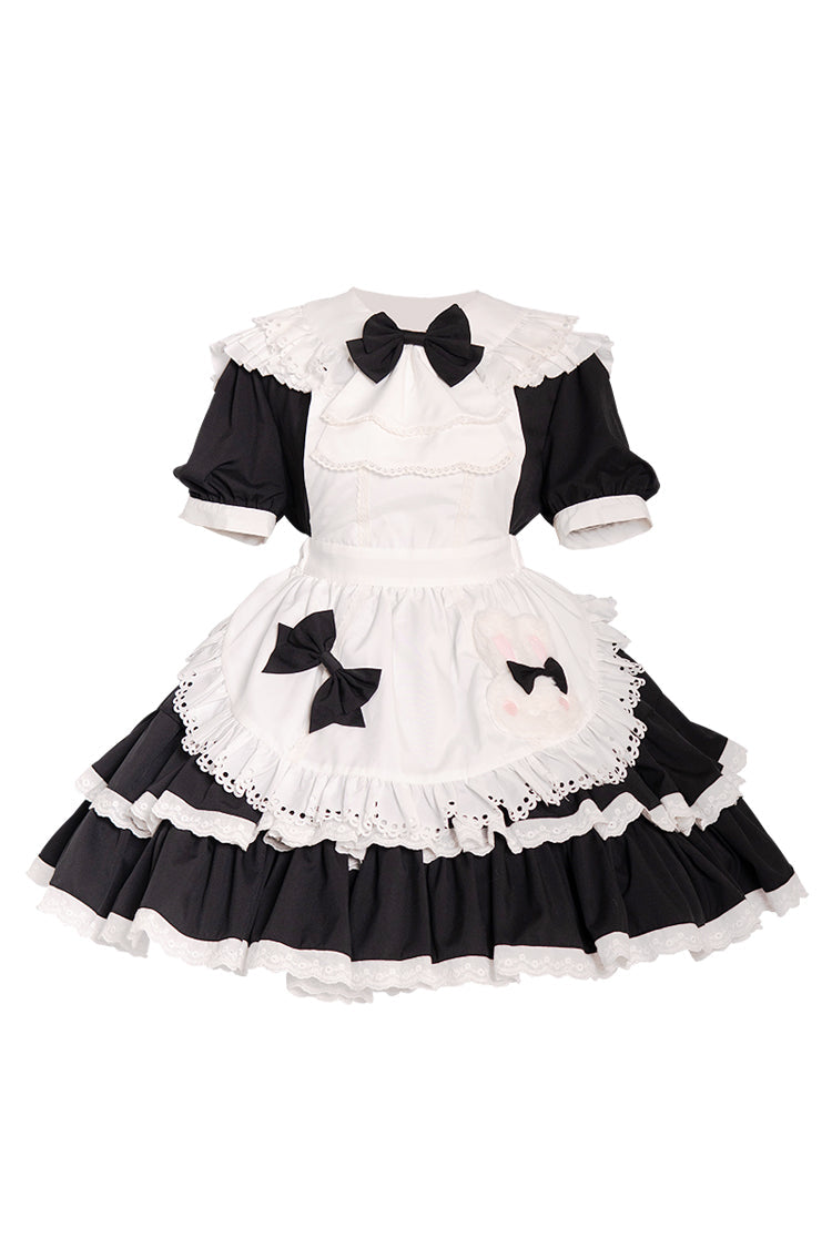 Sweet Maid Short Sleeves Double-Layered Ruffle Bowknot Lolita Dress 2 Colors