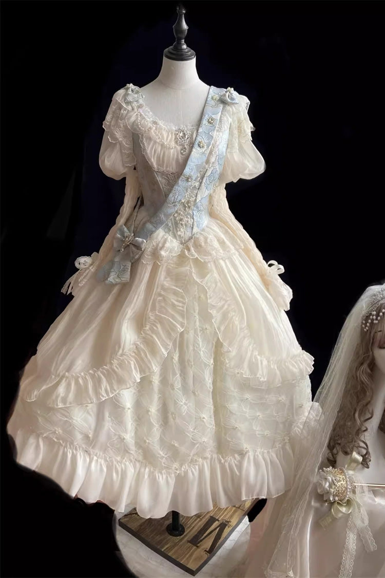 Ivory Crown Coronation Ruffle Hanayome Cardigan Bowknot Lace Sweet Gorgeous Lolita Dress