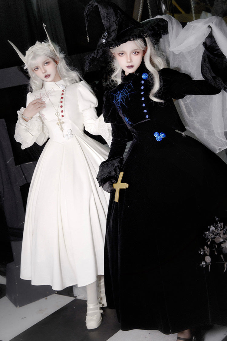 Night Poems Embroidery Fishbone Gothic Lolita Corset Dress 2 Colors