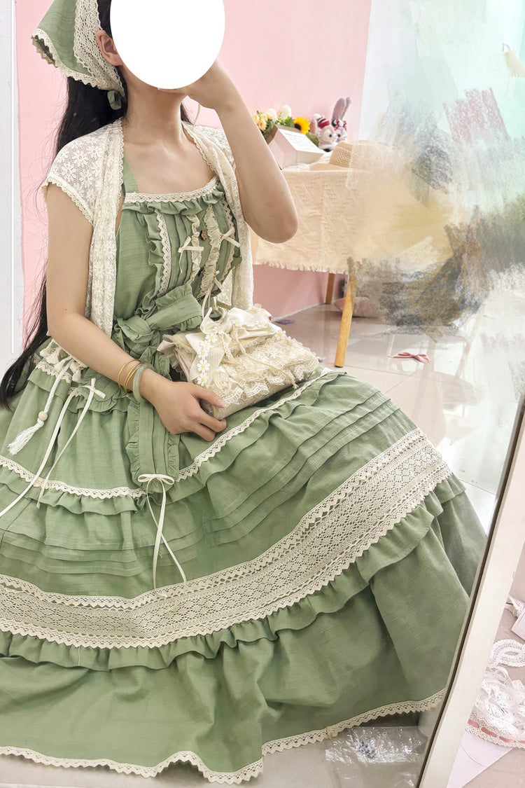 Summer Flower Tea Ruffle Bowknot Lace Sweet Lolita Jsk Dress 6 Colors
