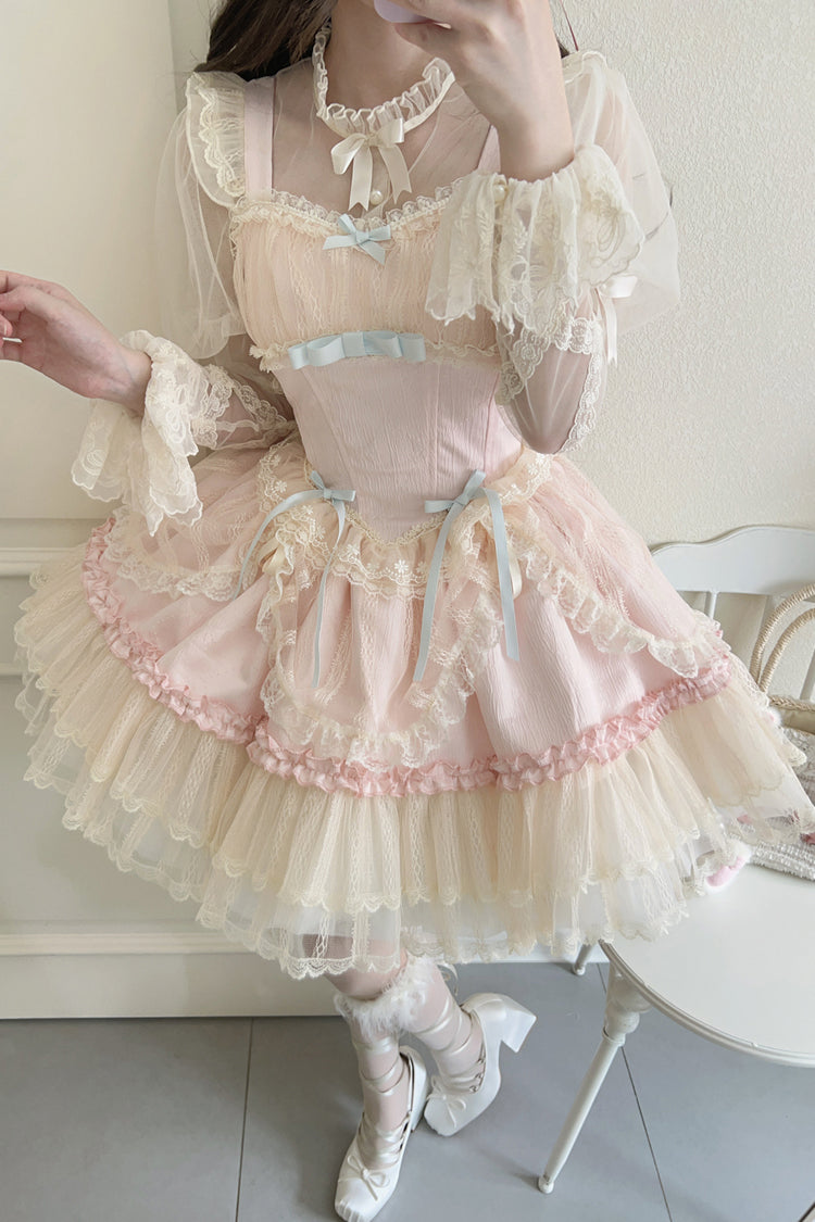 Flower Season Bowknot Lace Sweet Ballet Lolita Jsk Dress 4 Colors