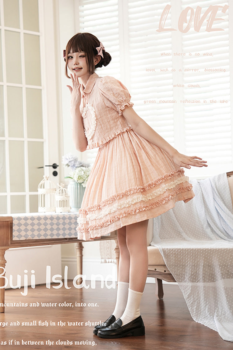 Buji Island Sleeveless Ruffle Bowknot Sweet Lolita Jsk Dress 4 Colors