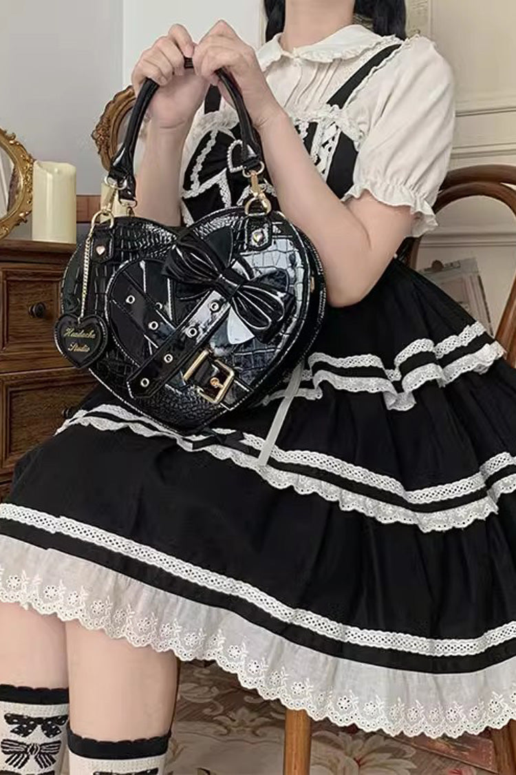 Witch Tea Break Heart Shaped Bowknot Buckle Gothic Lolita Bag 2 Colors