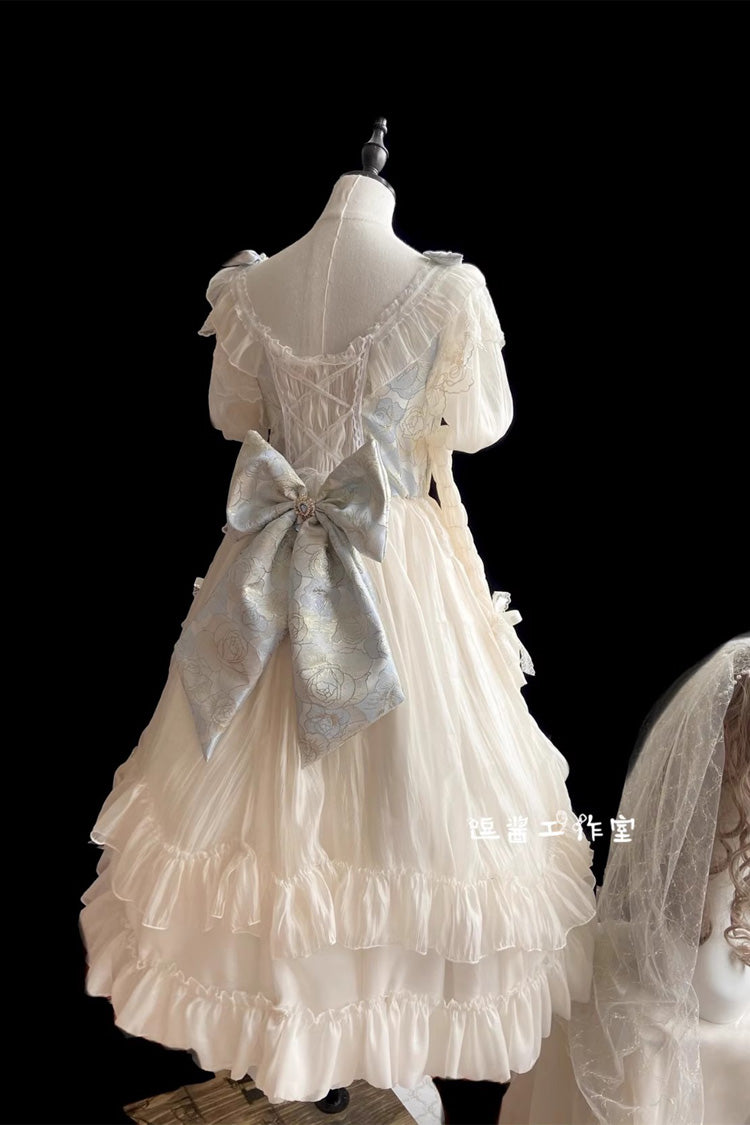 Ivory Crown Coronation Ruffle Hanayome Cardigan Bowknot Lace Sweet Gorgeous Lolita Dress