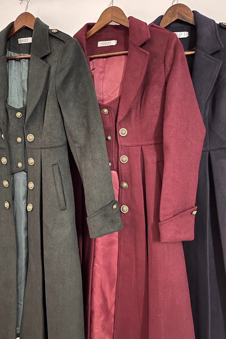 Paranoid's Punishment  Wool Long Sleeves Slim Gothic Lolita Trench Coat 4 Colors