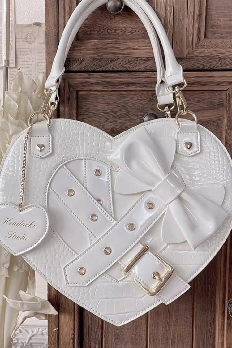 Witch Tea Break Heart Shaped Bowknot Buckle Gothic Lolita Bag 2 Colors