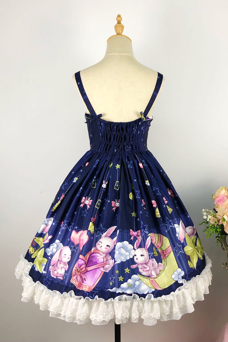 Bunny Star Paradise Sleeveless Print Ruffle Bowknot Lace Sweet Lolita Jsk Dress 4