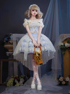 Ballet Cake Dress Hime Lolita Tea Party Fashion Whimsical Light Blue Organza Dress