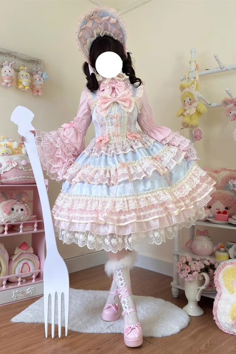 Blue Star Love Song Ruffle Hanayome Bowknot Lace Sweet Lolita Jsk Dress