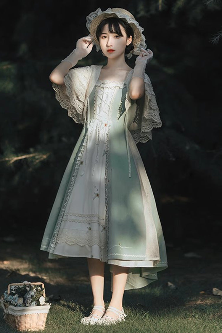 Multi-Color Vintage Pastoral Lace Floral Classic Lolita Jsk Dress