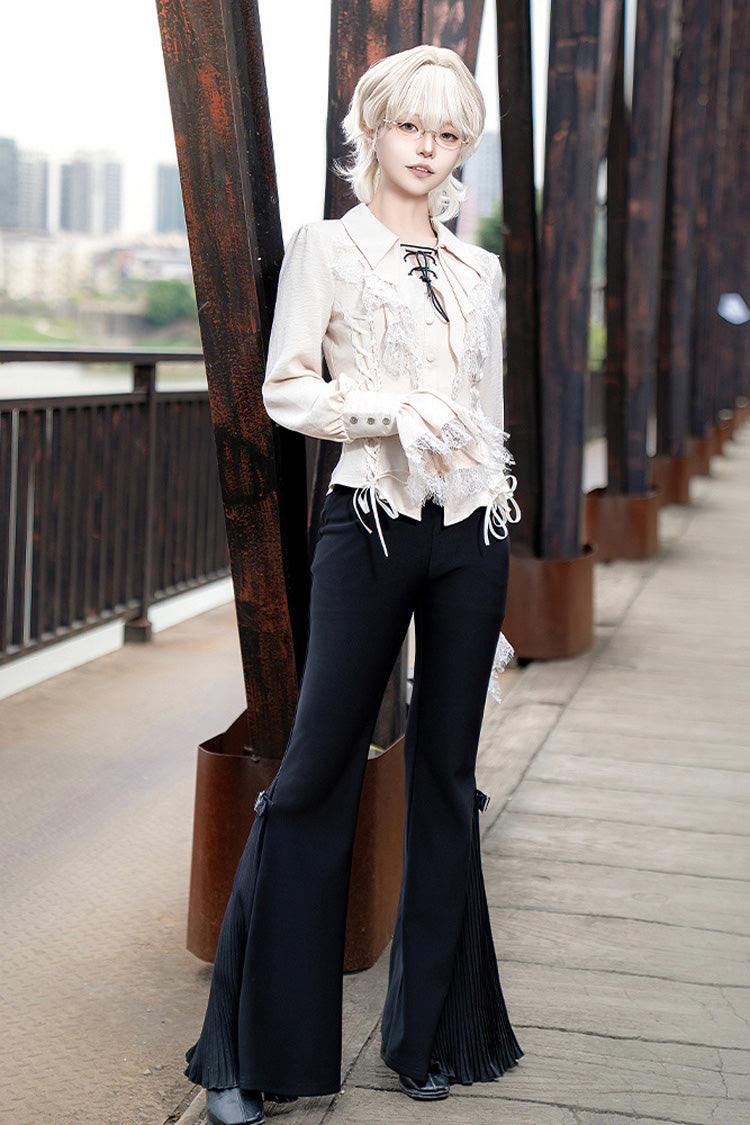 Black Gold Hunter Long Sleeves Pirate Style Gothic Long Pants