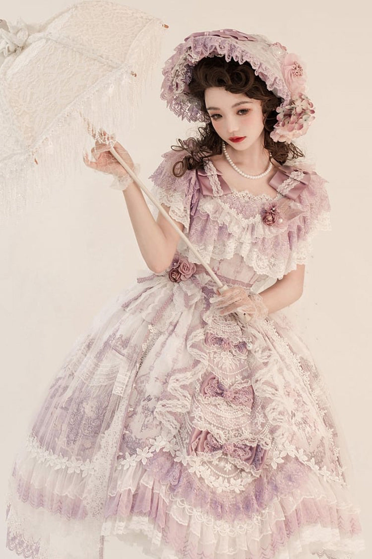 Purple The Key to the Secret Realm Gorgeous Wedding Princess Sweet Lolita Dress Set