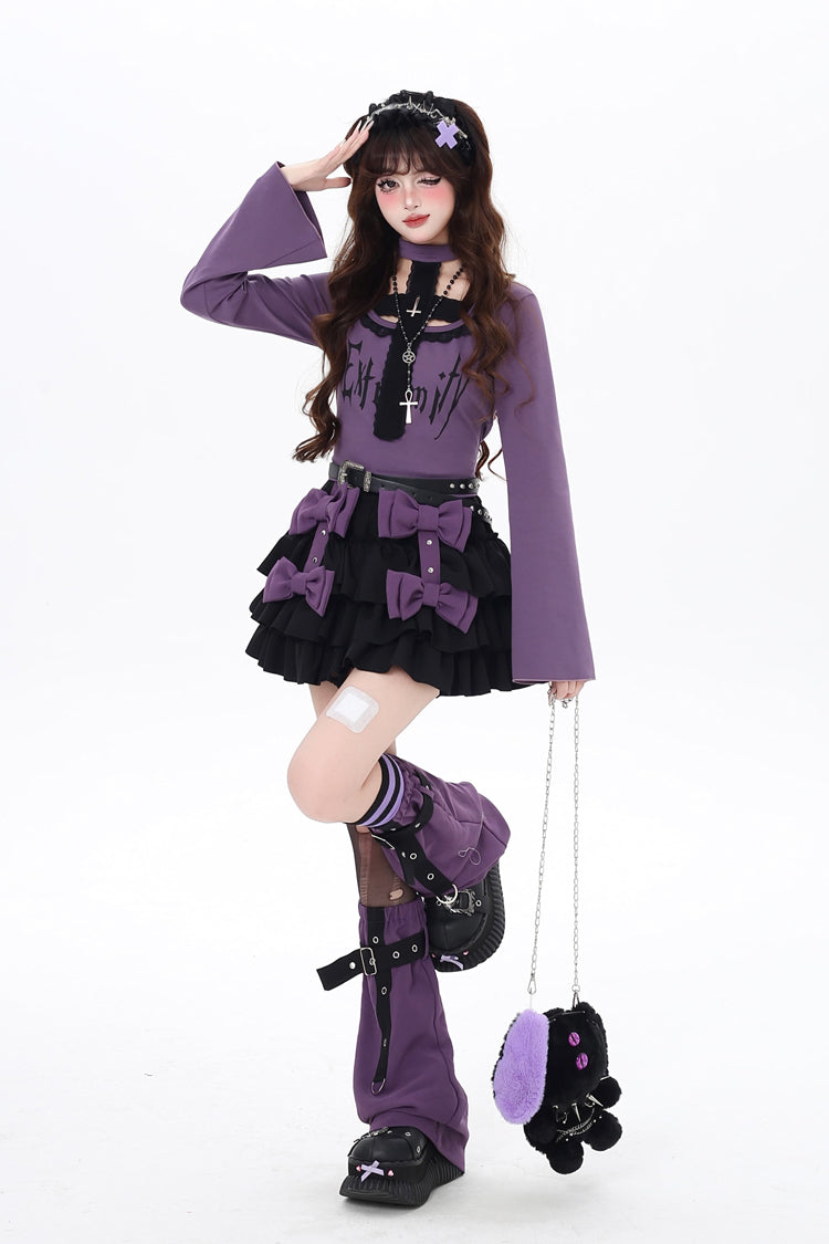 Kozaya Nana Triple-Layered Ruffle Bowknot Sweet Japanese Lolita Skirt 2 Colors