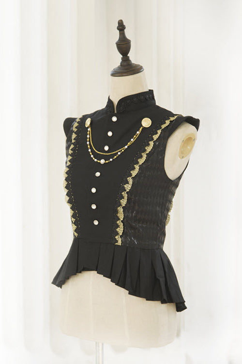 Black Immortal Thorn The Invitation Of The Kingdom Ouji Lolita Vest And Shorts