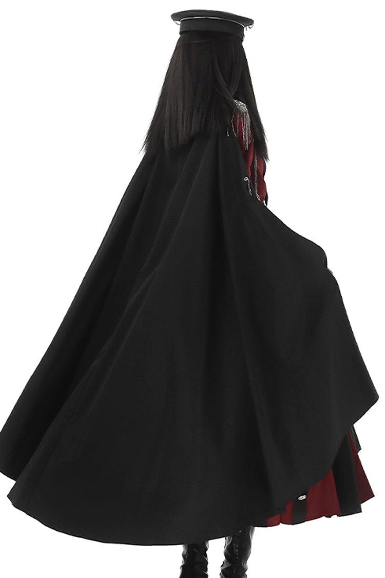 Red/Black Scarlet Night Knight Metal Chain Print Bowknot Gothic Military Elegant Lolita Dress