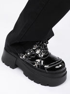 Lolita Shoes Black Chunky Platform Derby Shoes Sweet Cool Japanese Casual Lugg Sole Oxfords for Women