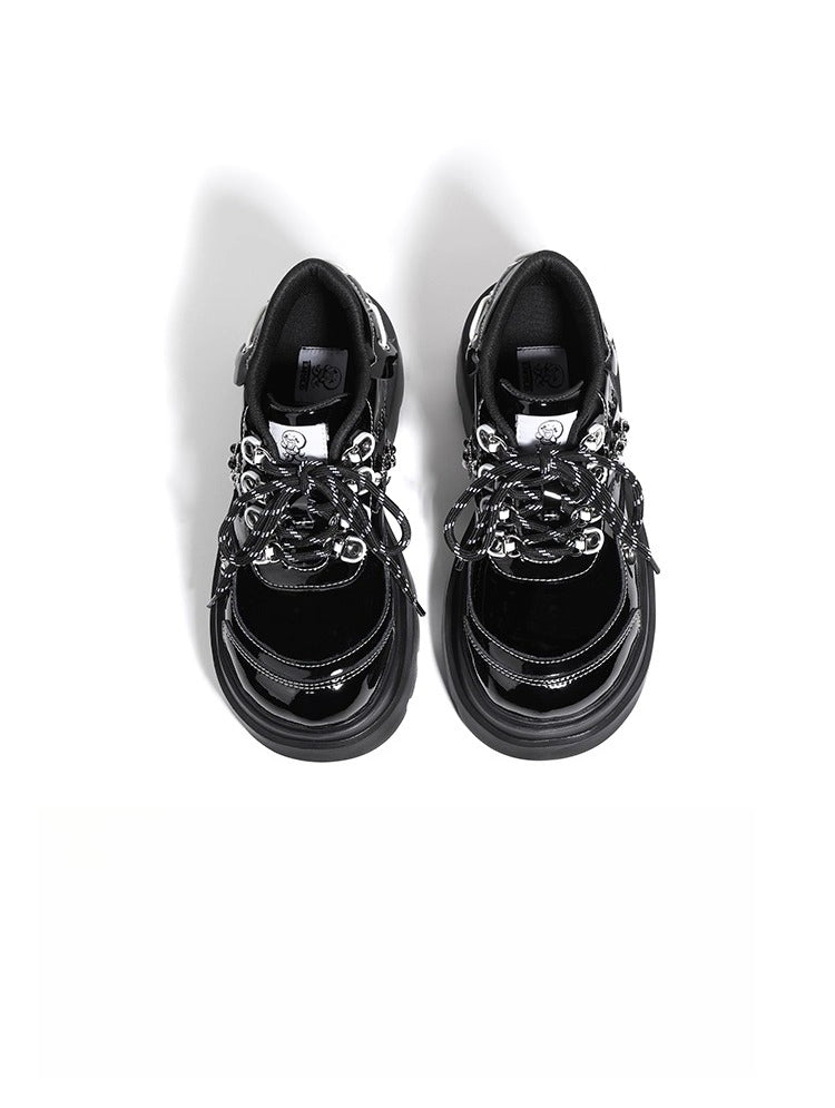 Lolita Shoes Black Chunky Platform Derby Shoes Sweet Cool Japanese Casual Lugg Sole Oxfords for Women